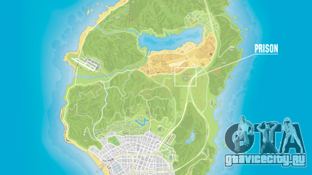 Тюрьма в ГТА 5 онлайн (GTA 5 online) на карте