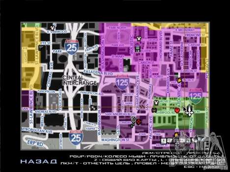 Карта с названиями улиц для GTA San Andreas