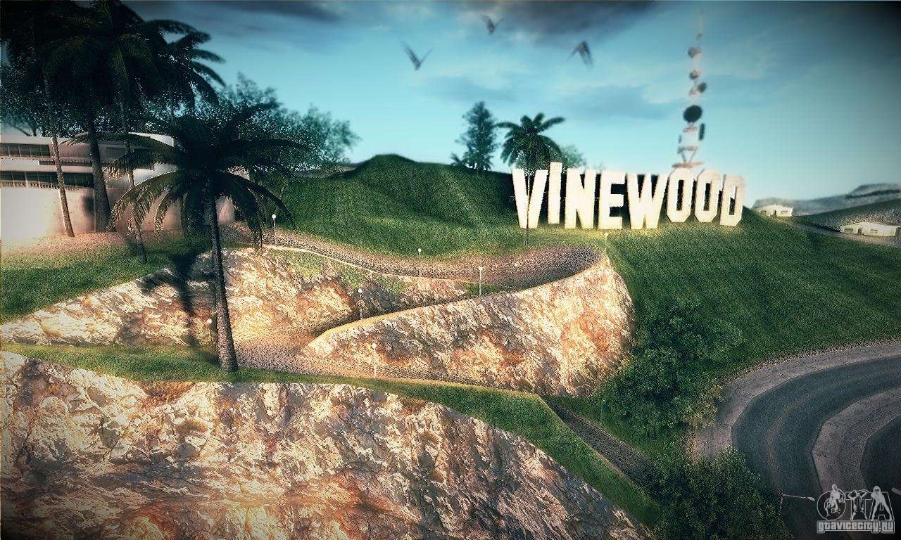 Sa s ru. Лос Сантос ВАЙНВУД. Vinewood GTA sa. ГТА Сан андреас Vinewood Studios. Vinewood в Америке.
