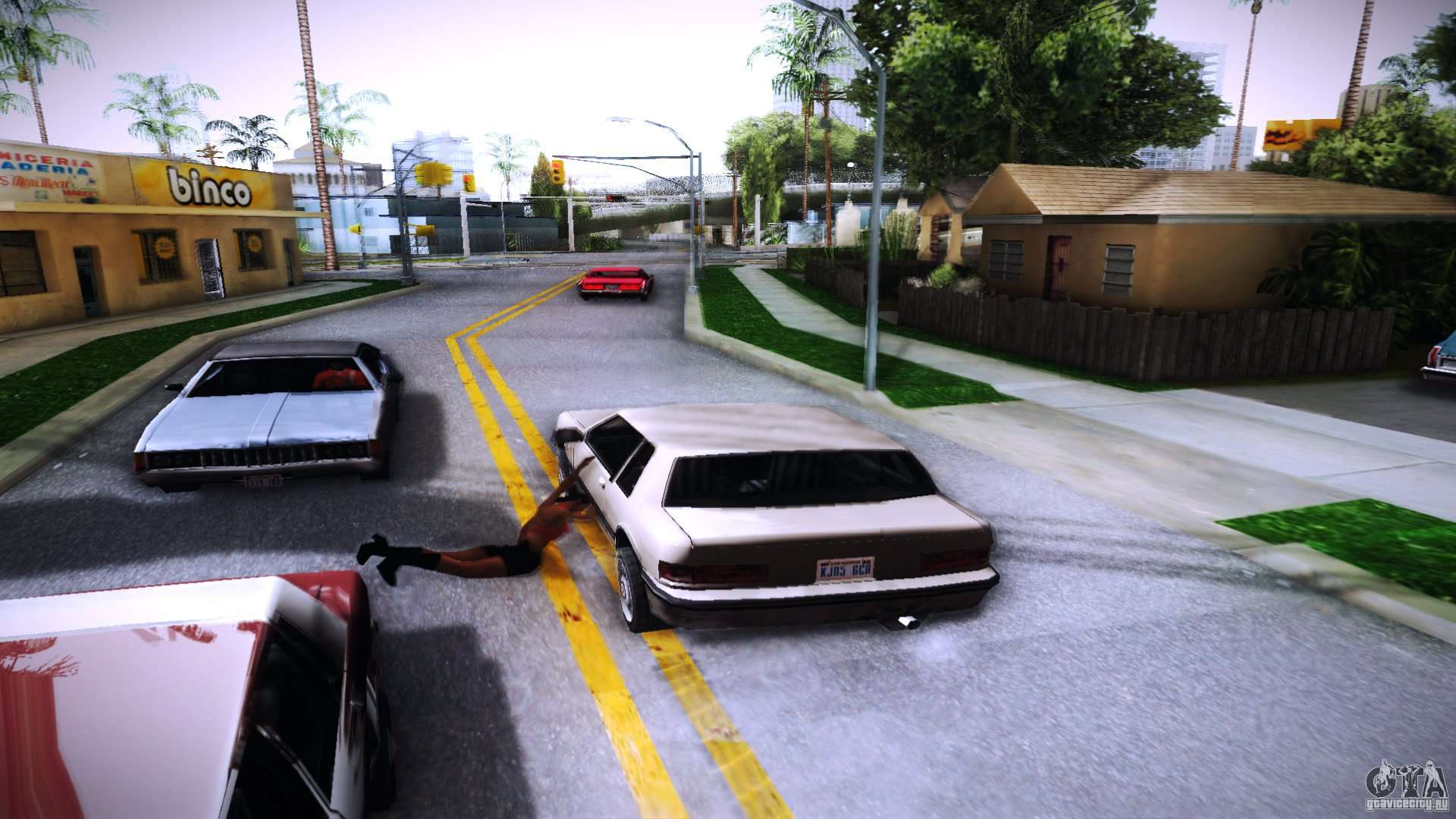 Пешеходы цепляются к авто для GTA San Andreas