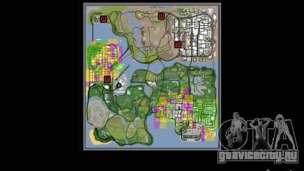 San Fierro and Los Santos Gang Zone для GTA San Andreas