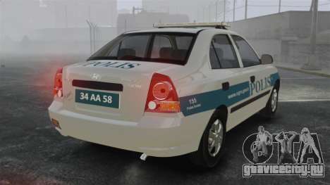 Hyundai Accent Admire Turkish Police [ELS] для GTA 4
