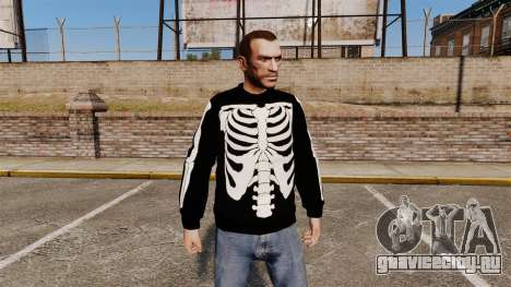Чёрный свитер -Скелет- для GTA 4