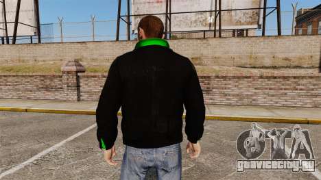 Чёрная куртка с зелёной олимпийкой для GTA 4