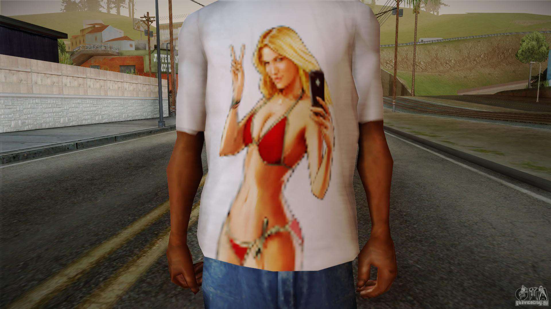 Великолепный мод GTA 5 Hot Girl T-Shirt для GTA San Andreas от wernairfight...