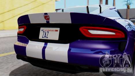 Dodge Viper SRT GTS 2013 HQLM (HQ PJ) для GTA San Andreas