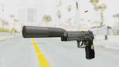 Tariq Iraqi Pistol Back v1 Silver Silenced для GTA San Andreas