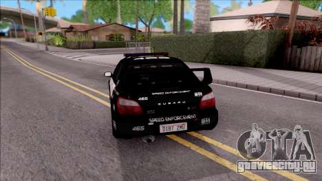 Subaru Impreza WRX STi High Speed Police для GTA San Andreas