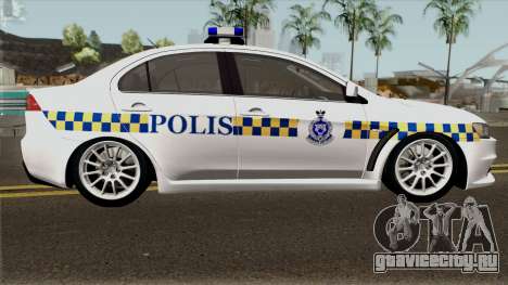 Mitsubishi Lancer Evolution X Malaysia Police для GTA San Andreas