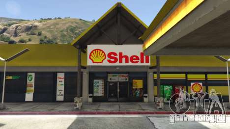 Shell Gas Station and Subway on Rest Area для GTA 5