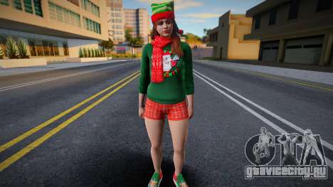 Девушка в новогодней одежде 2 для GTA San Andreas