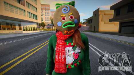 Девушка в новогодней одежде 3 для GTA San Andreas