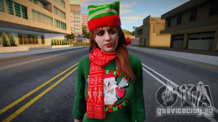 Девушка в новогодней одежде 2 для GTA San Andreas