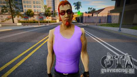 Postal Dude в фиолетовой майке для GTA San Andreas