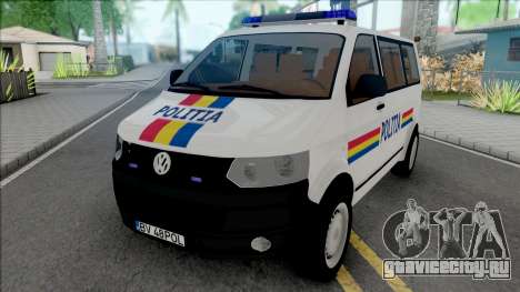 Volkswagen Transporter T5 Politia для GTA San Andreas