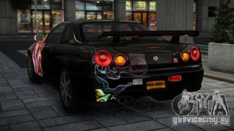 Nissan Skyline R34 GT-R V-Spec II Nur S2 для GTA 4