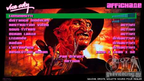 Freddy Krueger Menu для GTA Vice City