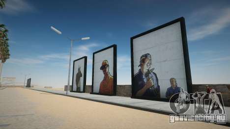 GTA Artwork in LS East Beach для GTA San Andreas