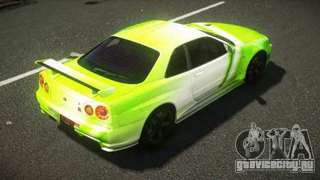 Nissan Skyline R34 ZL-R S8 для GTA 4