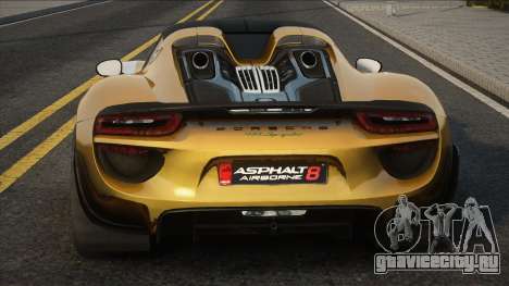 Porsche 918 Spyder with Weissach Package для GTA San Andreas