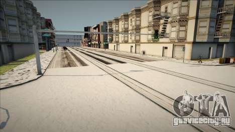 Зимние текстуры дорог и сугробы в Лас-Вентурас для GTA San Andreas