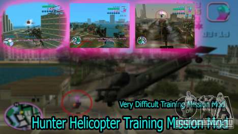 Hunter Helicopter Training Mission Mod для GTA Vice City