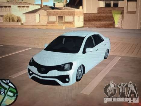 Toyota Etios Sedan (al piso) для GTA San Andreas