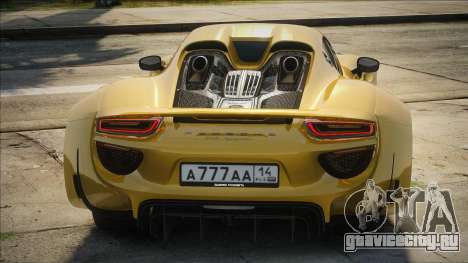 Porsche 918 Spyder Yellow для GTA San Andreas