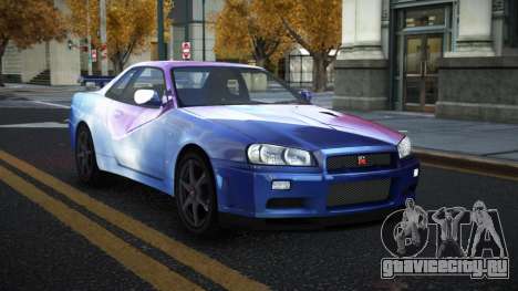 Nissan Skyline R34 Gaselly S6 для GTA 4