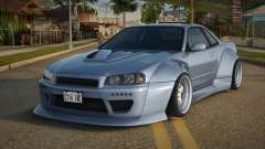 Nissan Skyline R34 GT-R Widebody Mk.X для GTA San Andreas